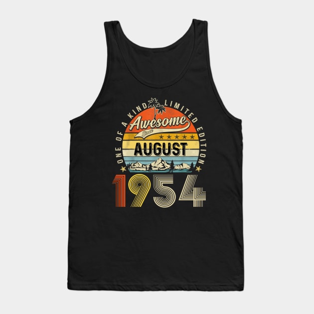 Awesome Since August 1954 Vintage 69th Birthday Tank Top by Vintage White Rose Bouquets